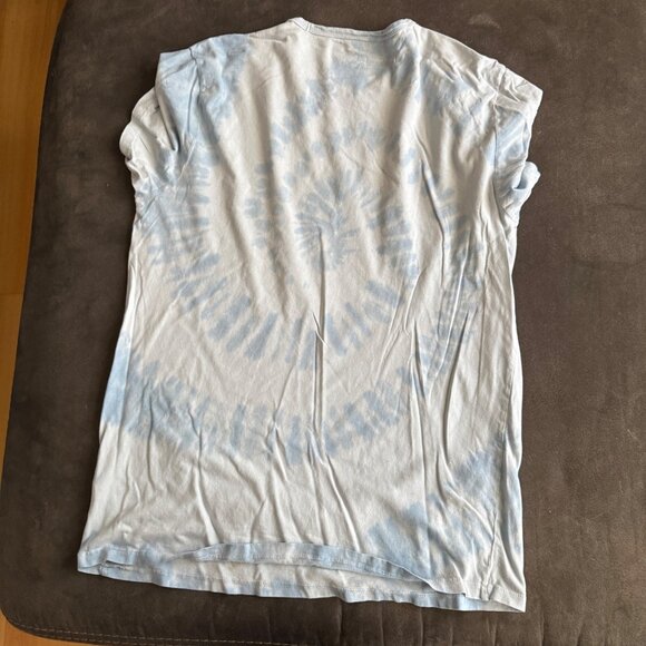 Top Gun Tie-Dye T-Shirt By Lucky Brand Light Blue L Cotton Blend Mens - Picture 4 of 4